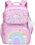 FUTURE ELITE 学生彩虹书包 小学生轻便护脊双肩背包 粉色 44.1元 图片 2