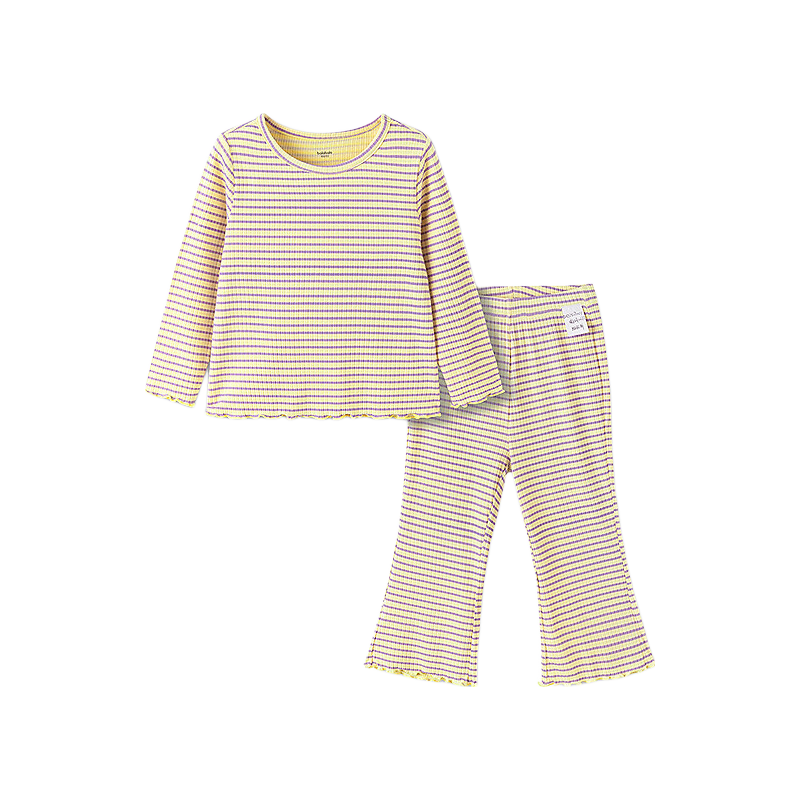 巴拉巴拉balaOne宝宝睡衣套装秋季新品女童家居服可外出抗菌条纹 紫色调00377 37.9元 - 86线报 巴拉巴拉balaOne宝宝睡衣套装秋季新品女童家居服可外出抗菌条纹 紫色调00377 37.9元 - 86线报