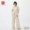 优衣库 女装麻混纺舒适长裤/休闲裤 券后100.96元