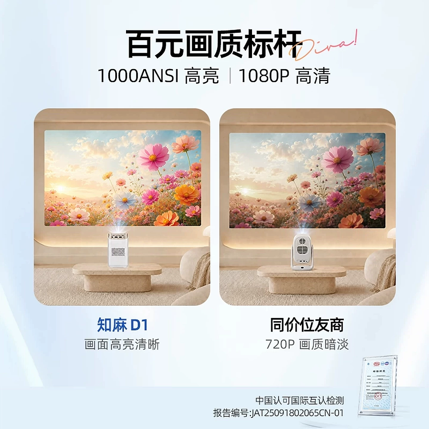 知麻D1DIVA PRO 家庭影院投影机 299元 - 86线报