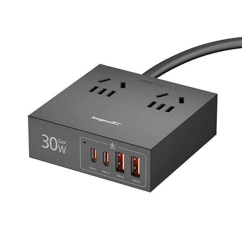 良工魔方插座氮化镓快充USB接线板30W 24.12元 - 线报酷