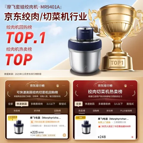 京东PLUS：摩飞 MR9401A 绞肉机 蓝色/银色 167.08元 图片 2