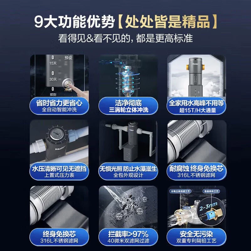 海尔超15T前置过滤器反冲洗大通量HP45-智能自动冲洗 490.93元 - 线报酷