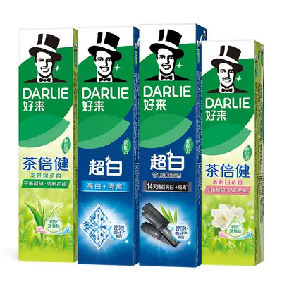 DARLIE好来黑人牙膏超白茶薄荷味190g×4支 29.14元 - 折送网