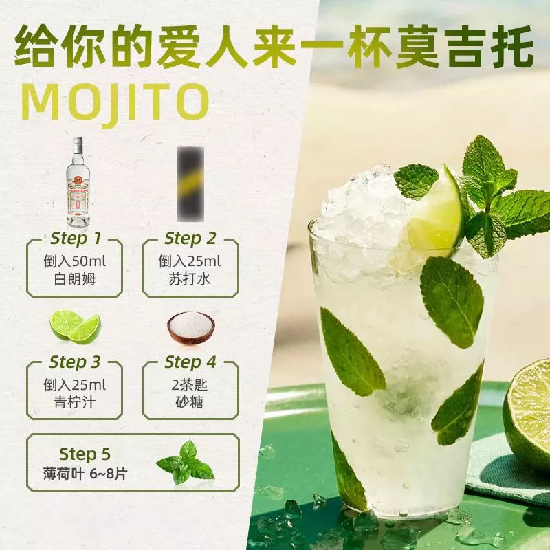 烘贝酒琅 张裕 白朗姆酒 700ML 大瓶装 莫吉托鸡尾酒调酒基酒烘焙泡果干 - 86线报