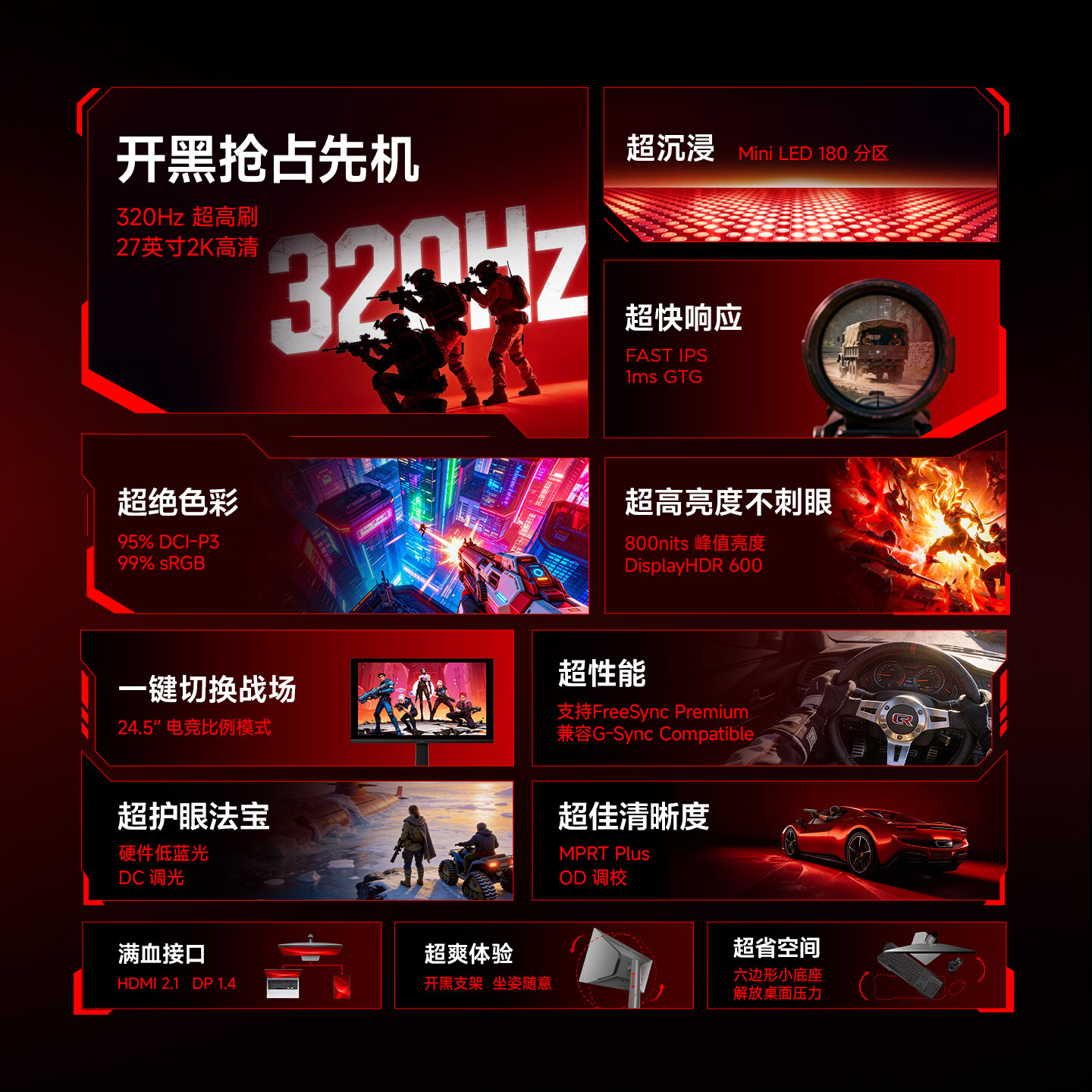 雷鸟 27Q6A Pro MiniLED分区控光 白色 27英寸显示器 1348.92元 - 折送网