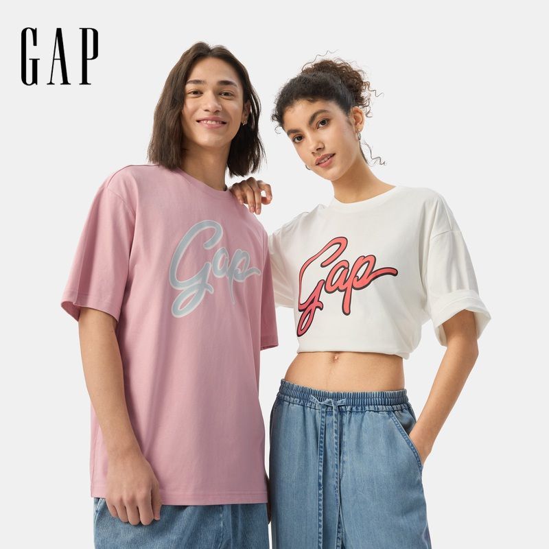 Gap日常百搭男女款短袖T恤纯棉休闲宽松半袖727507 37.17元 - 线报酷