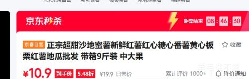正宗超甜沙地蜜薯红心糖心番薯9斤装中大果 10.9元 - 86线报