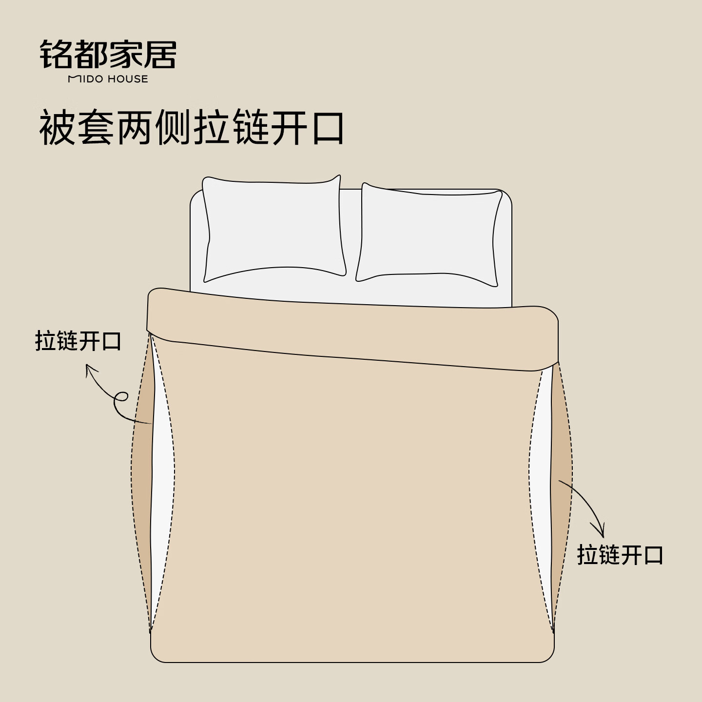 MIDO HOUSE 铭都100支纯棉被套被轻松-沙茶金150cm*200cm 99.38元 - 86线报