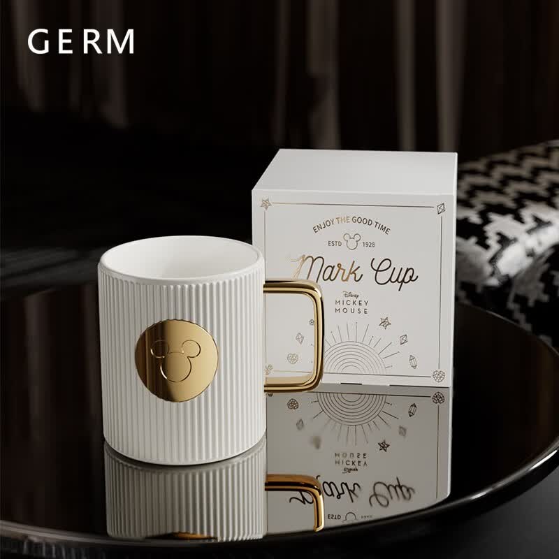 GERM陶瓷咖啡杯迪士尼联名大容量茶杯男女潮流杯子早餐牛奶水杯马克杯白色400ML 44.55元 - 86线报