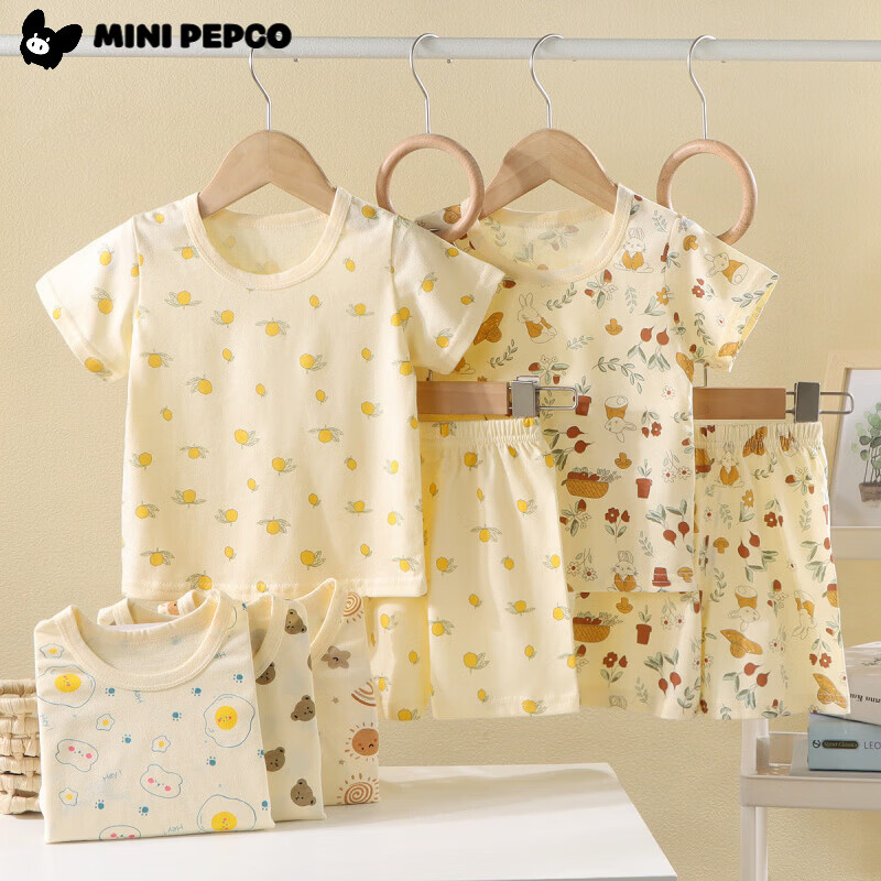 小猪班纳男女童纯棉短袖短裤家居服空调服套装 28.9元 - 86线报