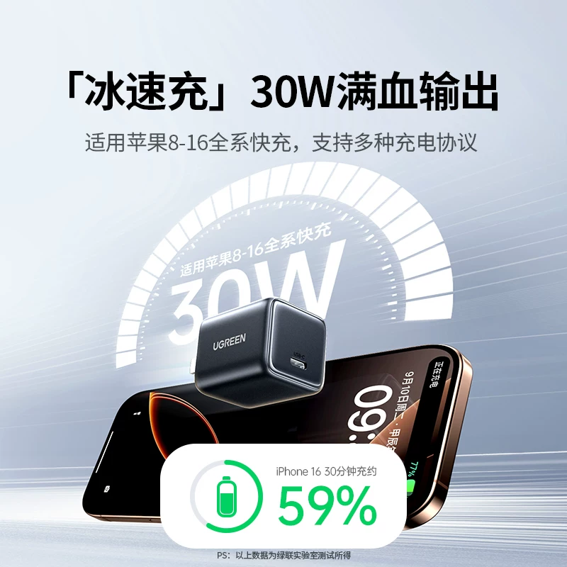 绿联X512冰速充30W充电器套装 29.9元 - 86线报