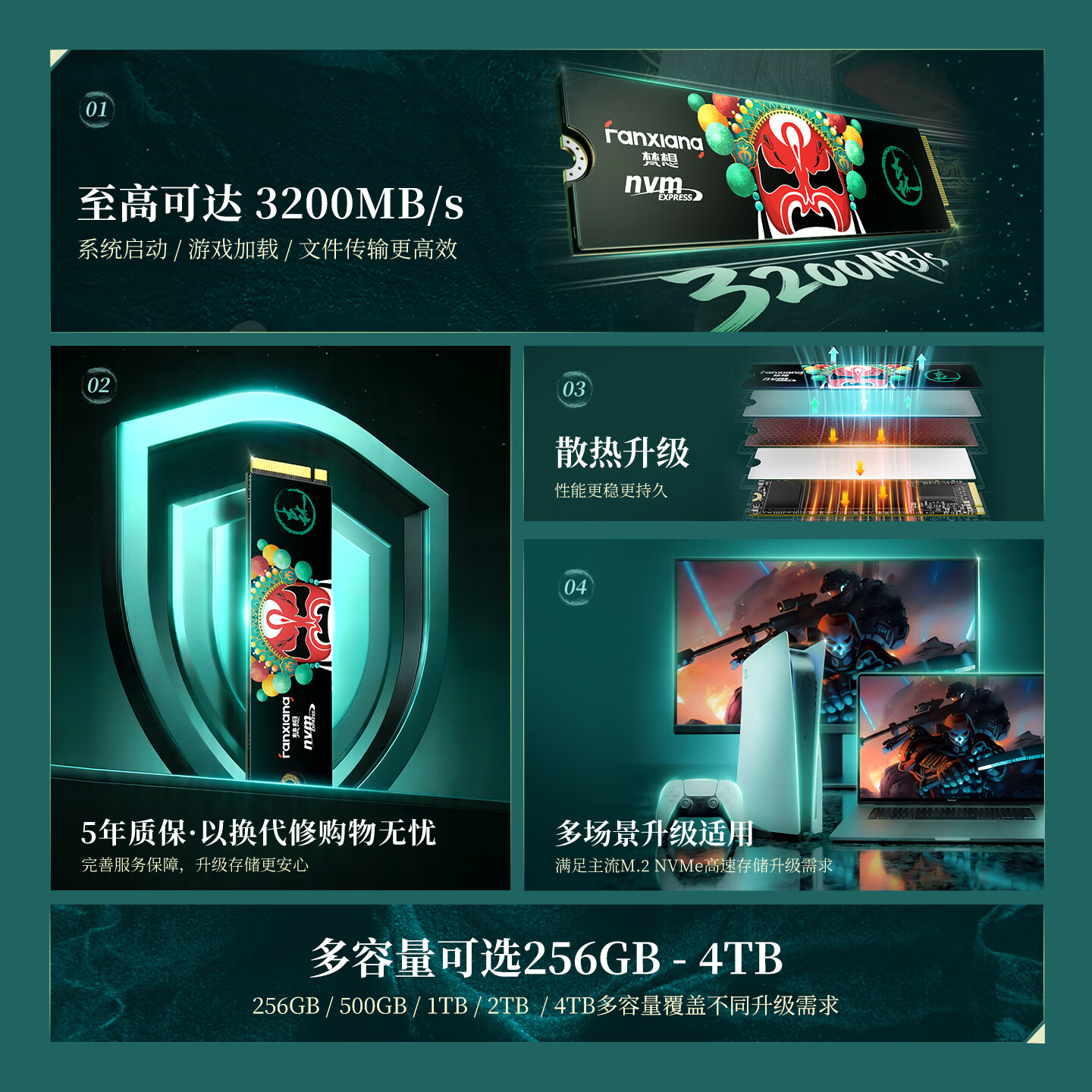 梵想NVMe协议SSD固态硬盘1T 849元 - 86线报