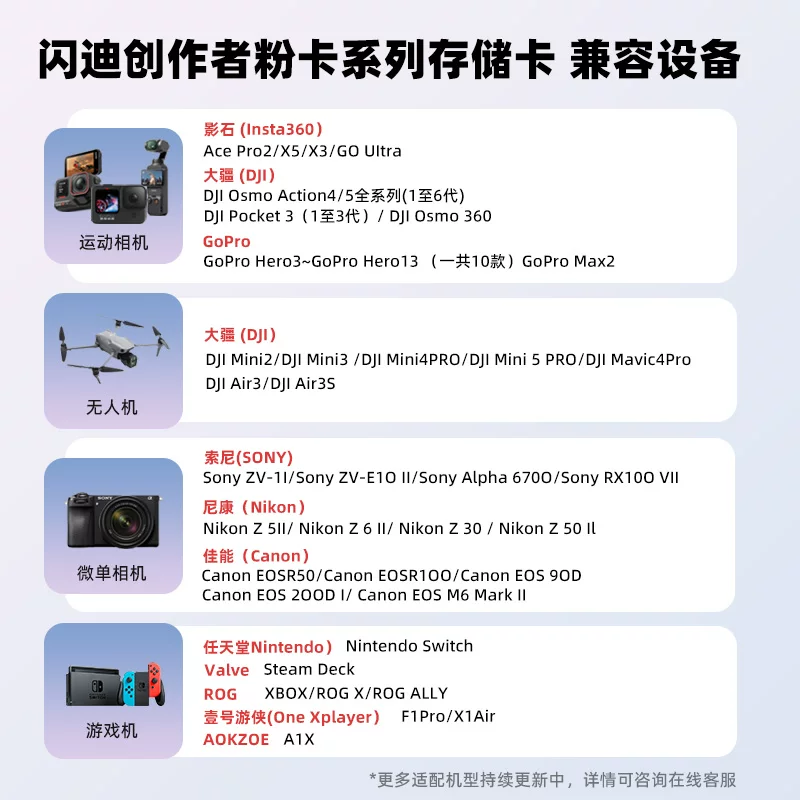 闪迪创作者TF高速内存卡大疆pocket4影石运动相机4K+5.3K高清专用 184元 - 线报酷