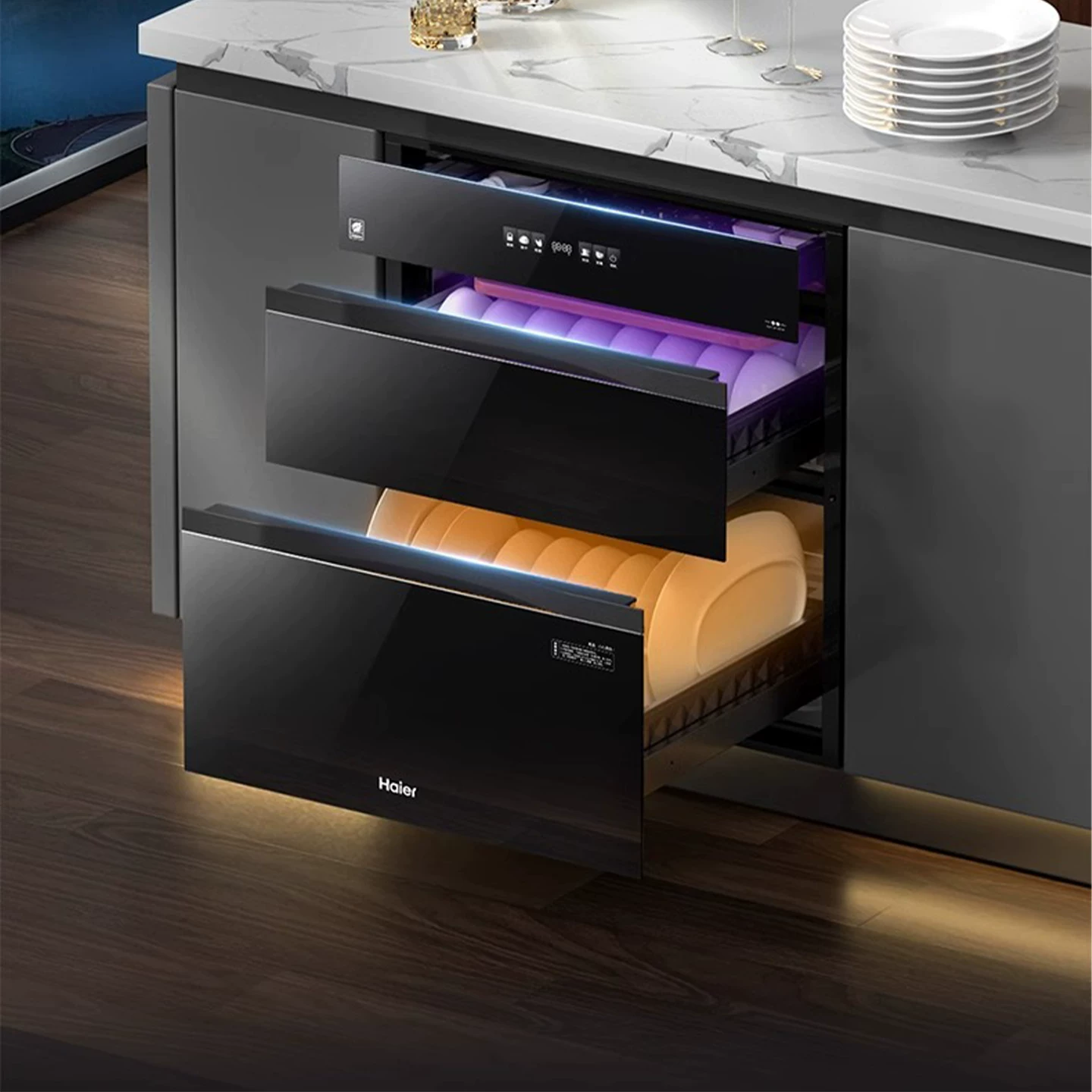 海尔130L消毒柜家用嵌入式碗筷烘干一体机EB130MAX 1029元 - 线报酷