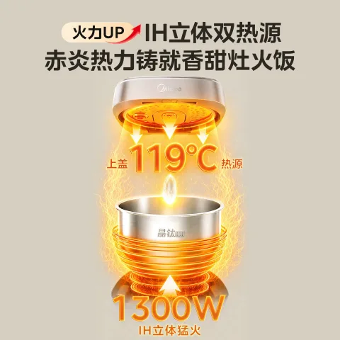 美的 MB-HS453S IH电饭煲 4L 券后239.25元 图片 2