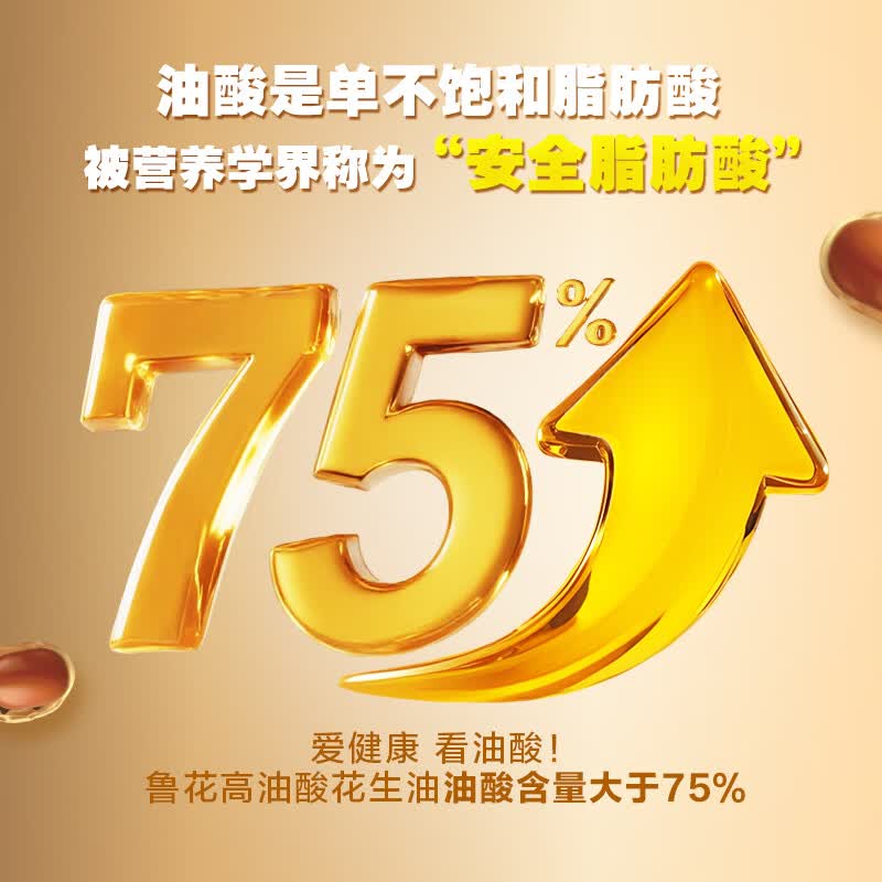鲁花 高油酸花生油 3.09L 100.9元 - 线报酷