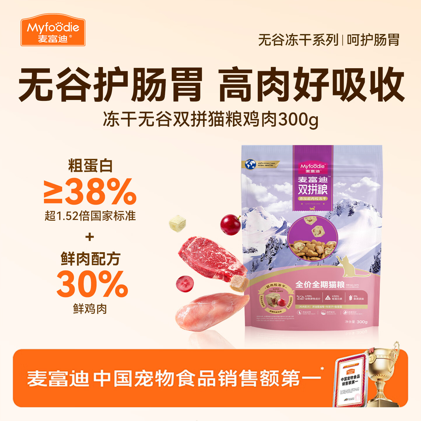 麦富迪超肉粒无谷冻猫粮300g 1.9元 - 86线报 麦富迪超肉粒无谷冻猫粮300g 1.9元 - 86线报
