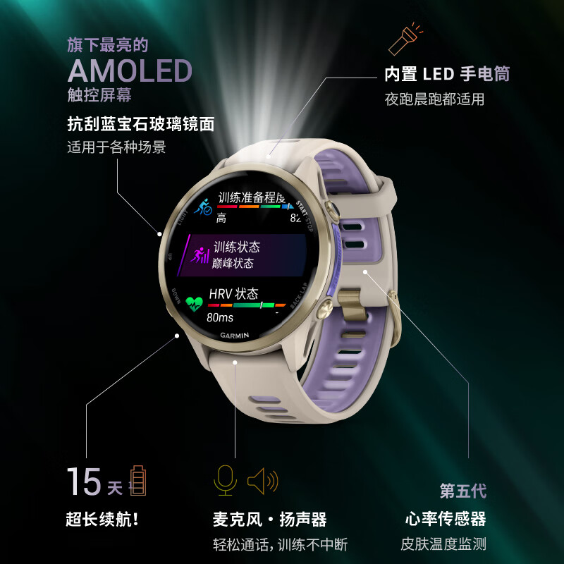 佳明Forerunner 970户外智能心率表日光沙47mm 4882元 - 线报酷