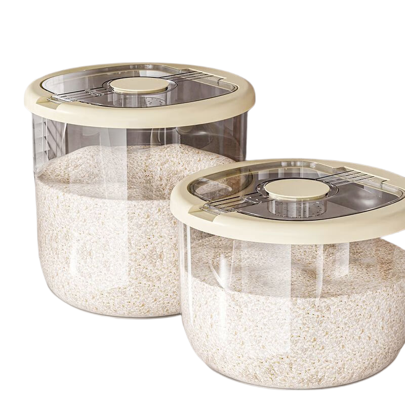 米桶圆形家用防虫防潮密封可视米缸奶白色10斤两个装 9.99元 - 86线报