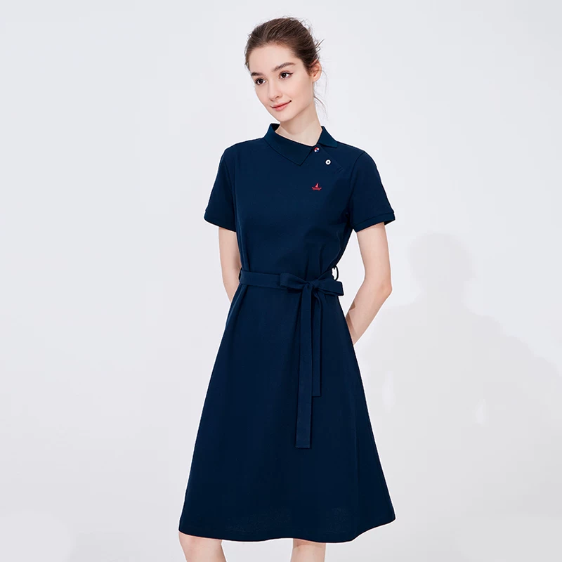 navigare意大利小帆船设计感斜领连衣裙女夏季短袖休闲裙子需买3件 257.48元 - 86线报
