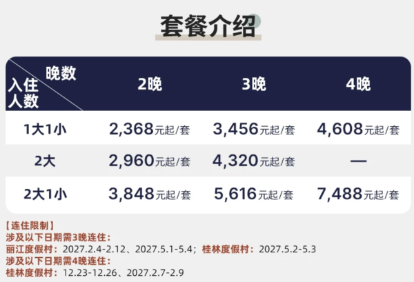 Club Med丽江/桂林度假村通兑2-4晚一价全包 2368元 - 86线报