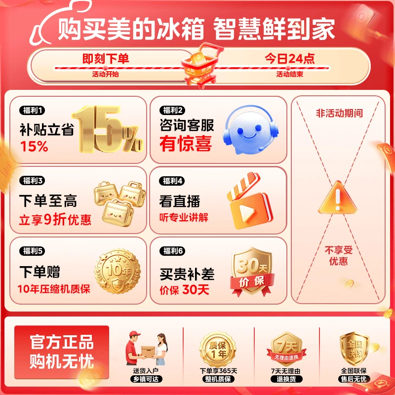 美的M60系列机皇550/520法式四开门冰箱双系统2.0超薄零嵌入式家用冰箱白色 3482.11元 - 86线报