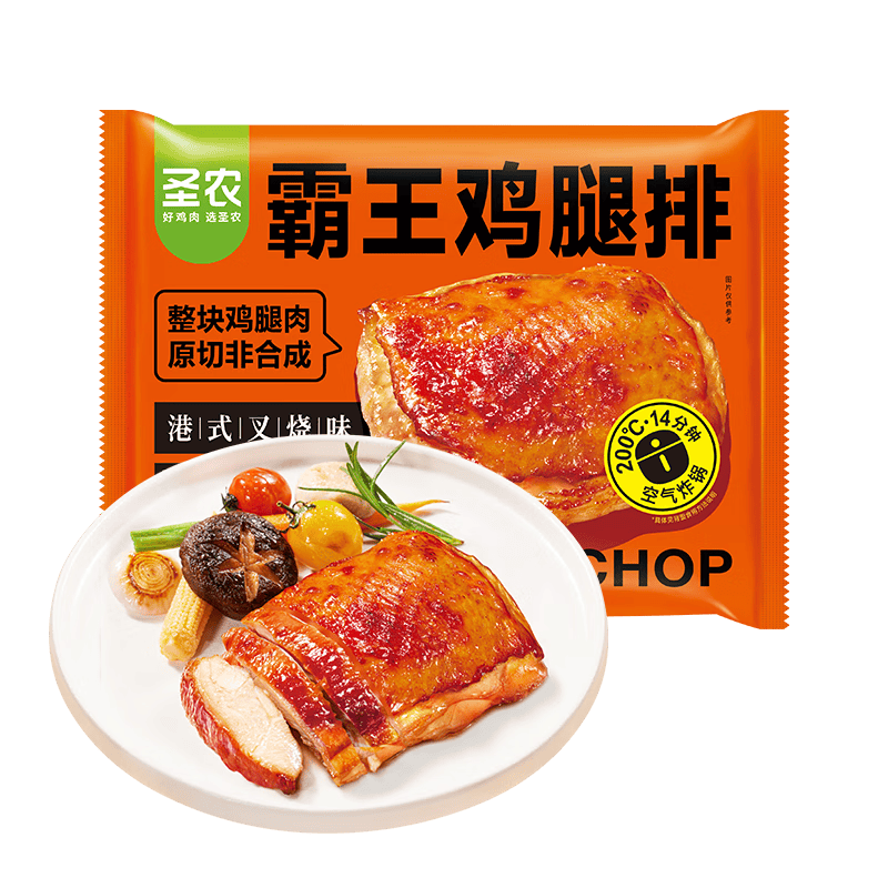 圣农霸王鸡腿排港式叉烧味无骨鸡腿肉145g×10片 99.8元 - 86线报