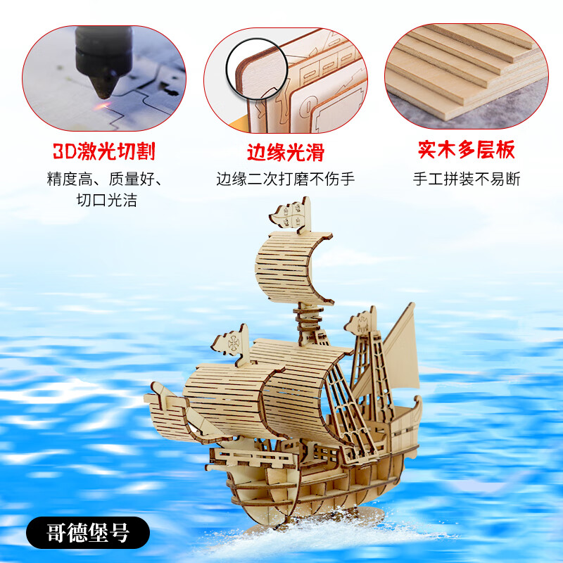 举名木质立体拼图3d船类拼装模型儿童益智玩具男女孩手工制作diy积木哥德堡号 0.45元 - 线报酷 举名木质立体拼图3d船类拼装模型儿童益智玩具男女孩手工制作diy积木哥德堡号 0.45元 - 线报酷
