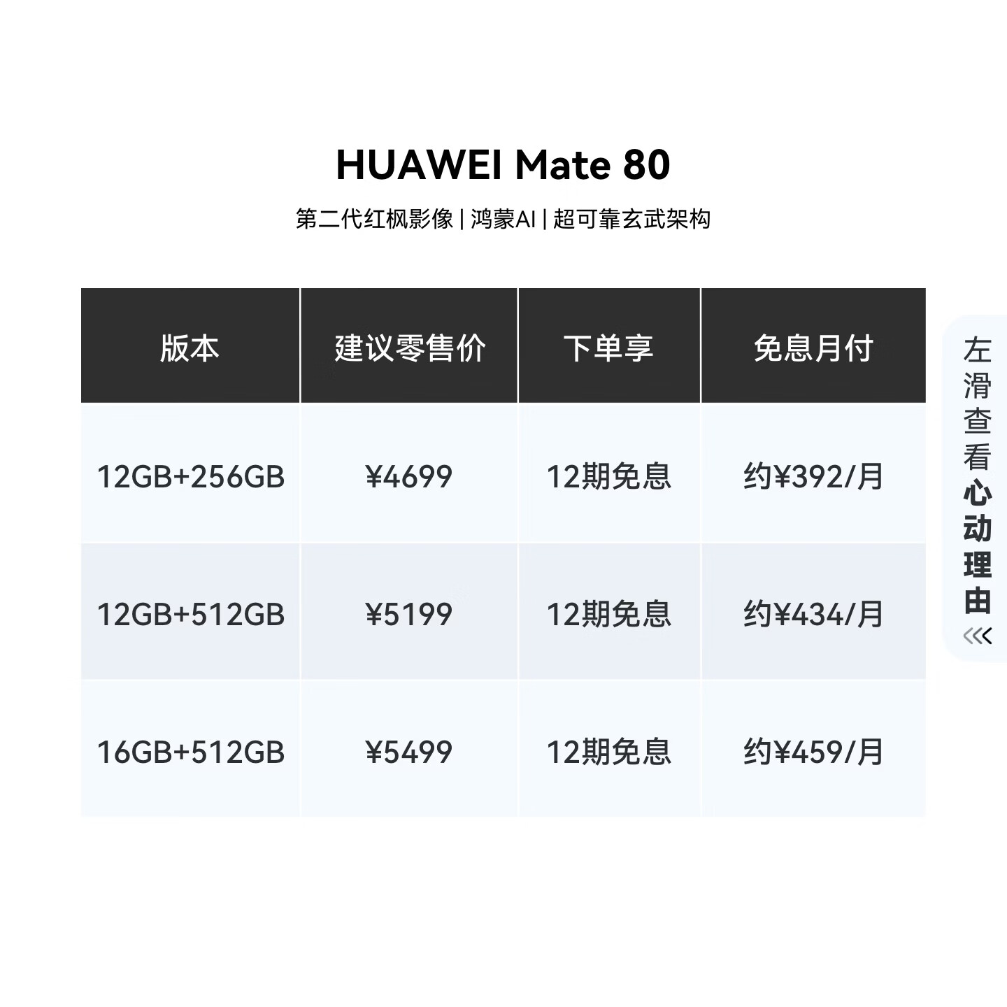 华为Mate80手机12GB+512GB雪域白 4474.01元 - 86线报
