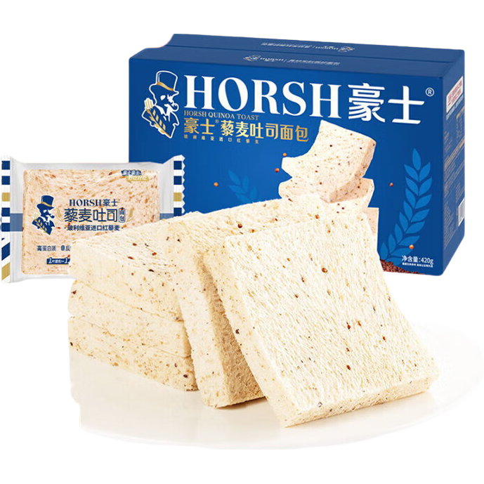 豪士藜麦吐司面包420g约9袋 10.89元 - 86线报 豪士藜麦吐司面包420g约9袋 10.89元 - 86线报
