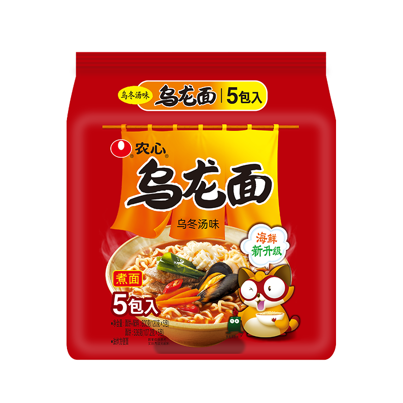 农心辛拉面乌龙面乌冬面五连包120g*5袋方便面整袋装泡面 19.9元 - 86线报