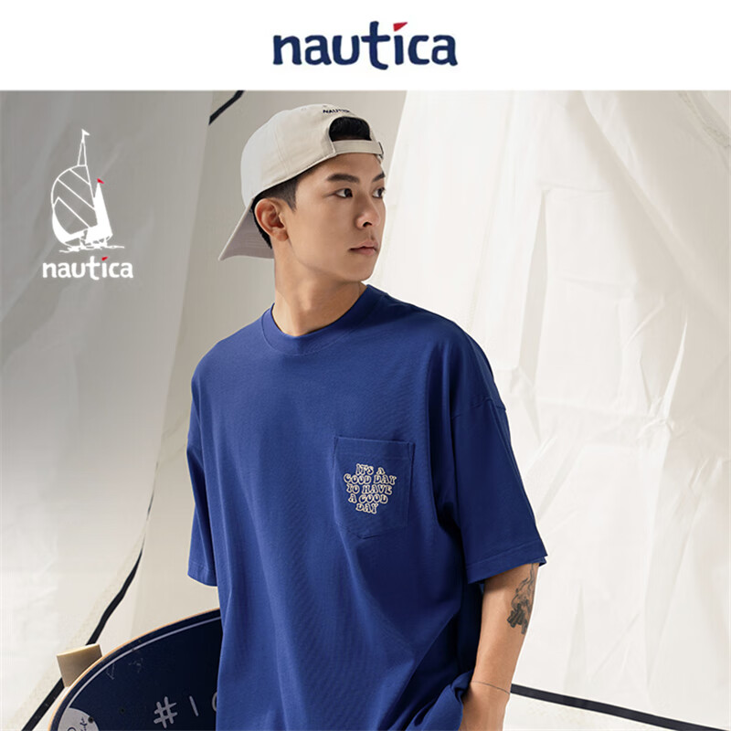 nautica white sail 日系中性宽松舒适全棉趣味印花多巴胺短袖T恤TW425 - 86线报