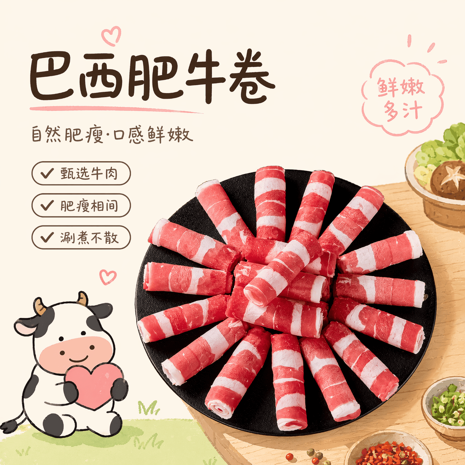 沃典巴西原切牛肉卷净重2斤 59.17元 - 86线报