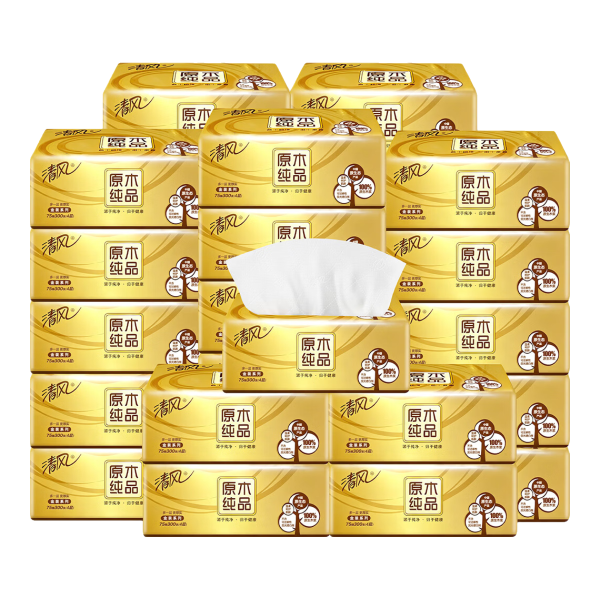 清风4层抽纸整箱装300张×24包 22.9元 - 86线报