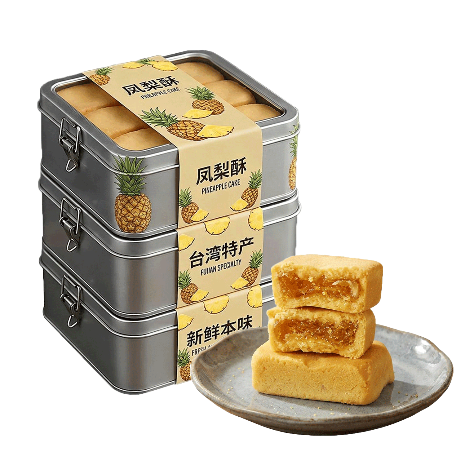 喏酱凤梨酥20g×16枚/盒独立包装小铁盒51﹪果肉 11.98元 - 86线报