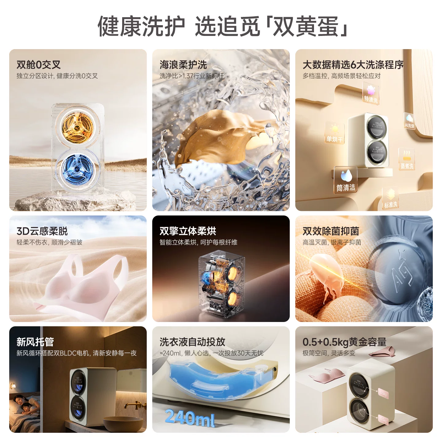 追觅双黄蛋系列DWM01M30WACN迷你洗烘一体机1kg 1699.95元 - 86线报