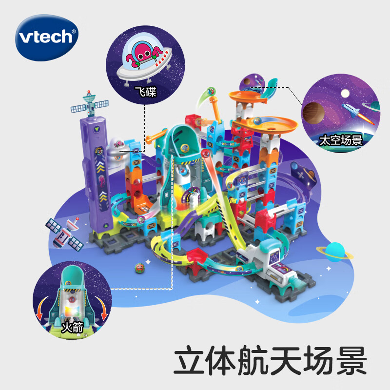 vtech大颗粒积木轨道滚珠大冒险创意拼装STEAM 246.63元 - 86线报