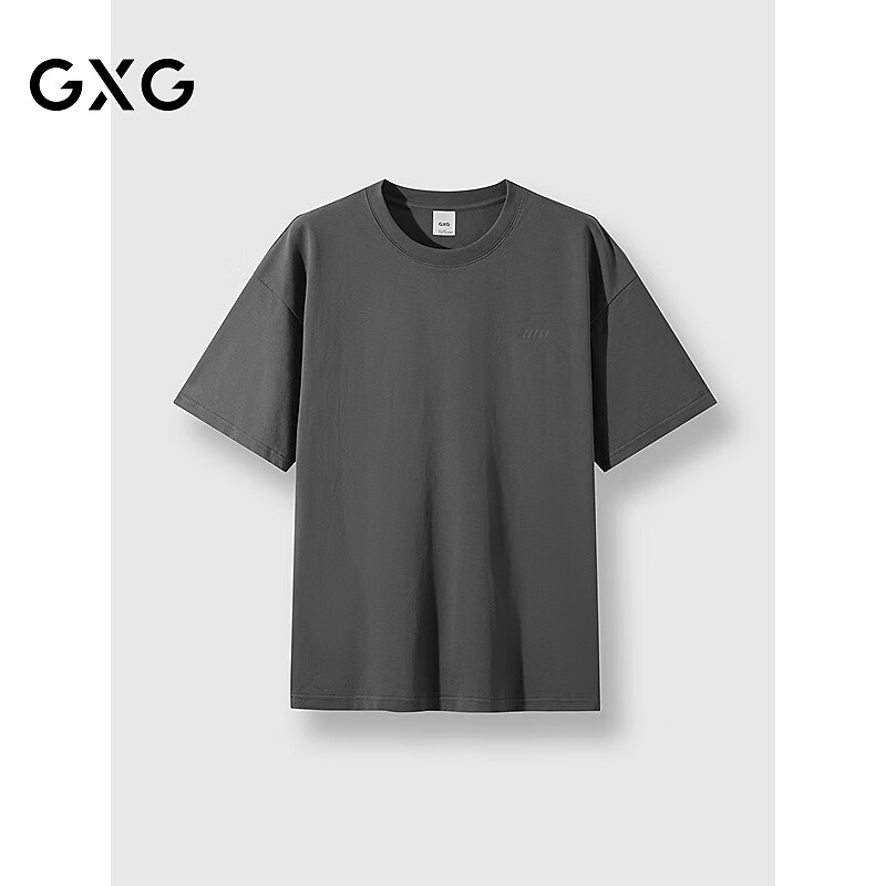 GXG男装25年夏季新品背后印花宽松短袖T破洞阔腿牛仔裤通勤套装单上装深灰色 80元 - 86线报