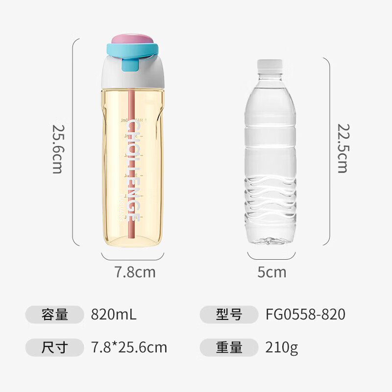 富光塑料水杯子620ML母婴级PPSU夏日吸管杯塑料男女生大容量运动便携随手杯绿野黑洞 36.9元 - 86线报