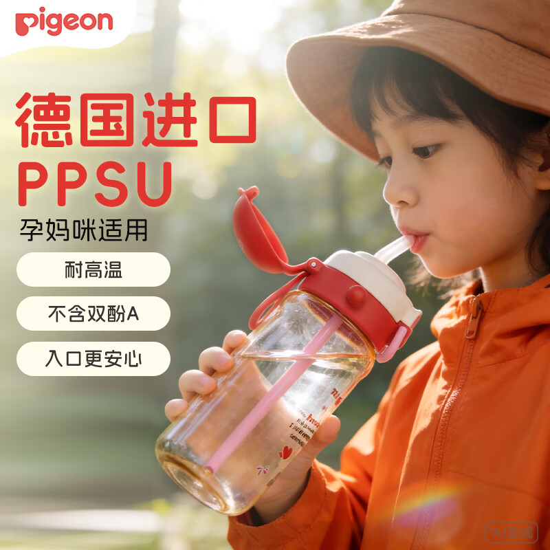 贝亲儿童水杯双饮口PPSU500ml 58.37元 - 86线报