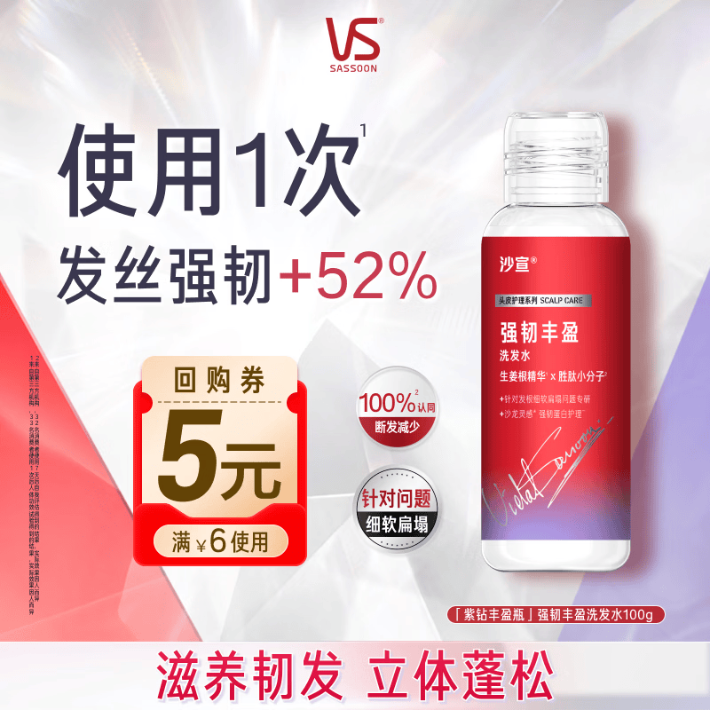 沙宣紫钻强韧丰盈生姜洗发水100g尝鲜装 2.9元 - 86线报