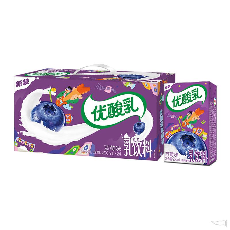 伊利优酸乳蓝莓味250ml*24盒 28.9元 - 线报酷