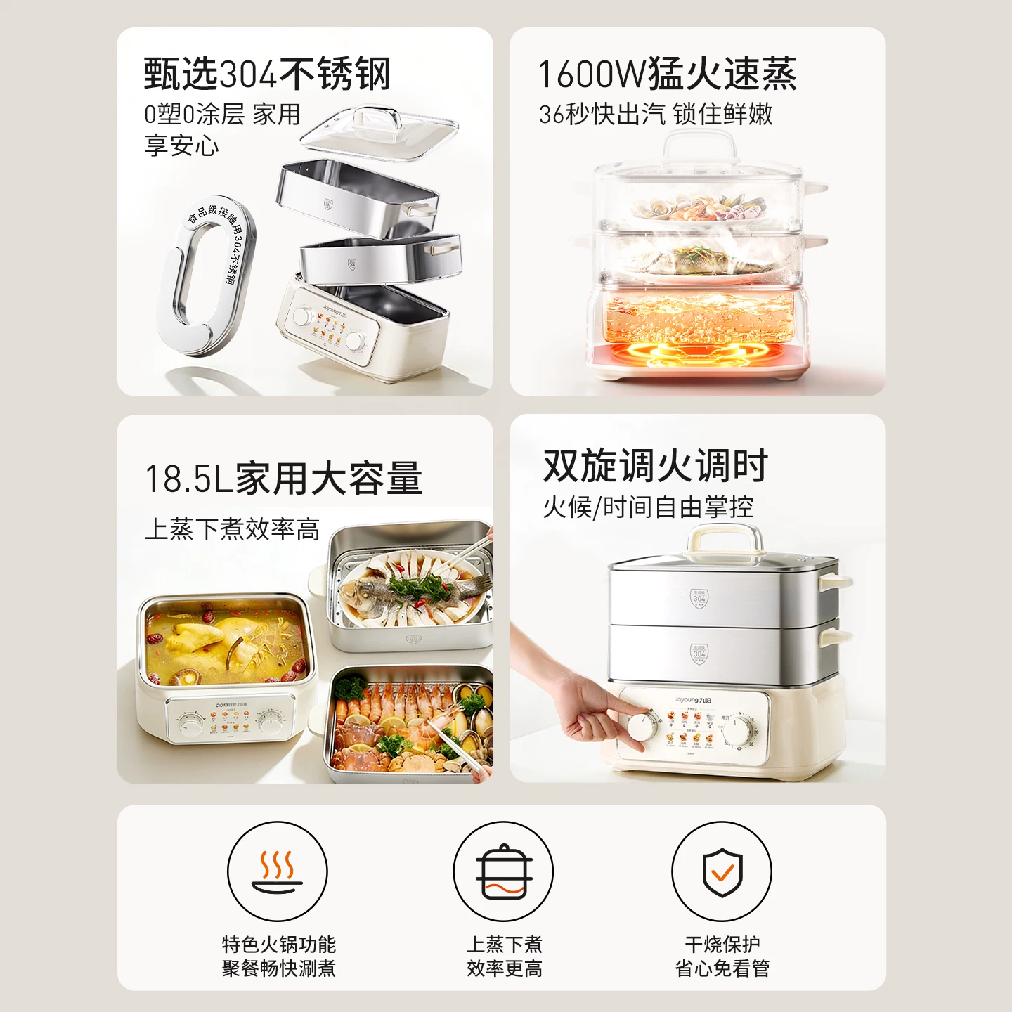 九阳蒸锅全不锈钢 1.31元 - 86线报
