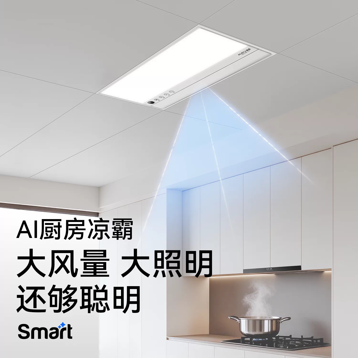 奥普Smart智能人感凉霸厨房照明二合一集成吊顶厨房冷霸LC301S 278.58元 - 86线报