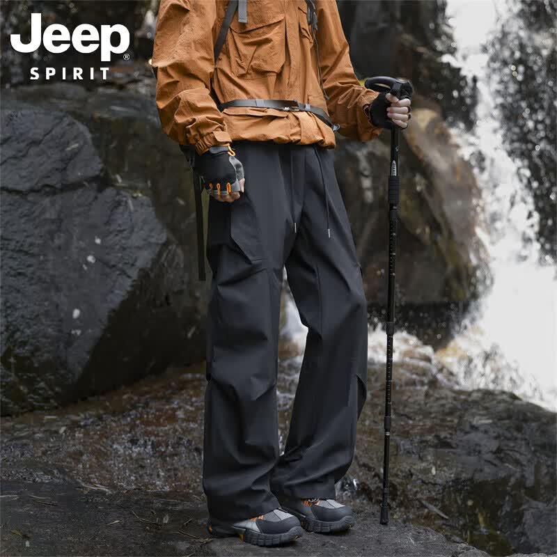 JEEP SPIRIT男春秋季新款伞兵休闲宽松直筒冲锋裤需买2件 34.5元 - 86线报