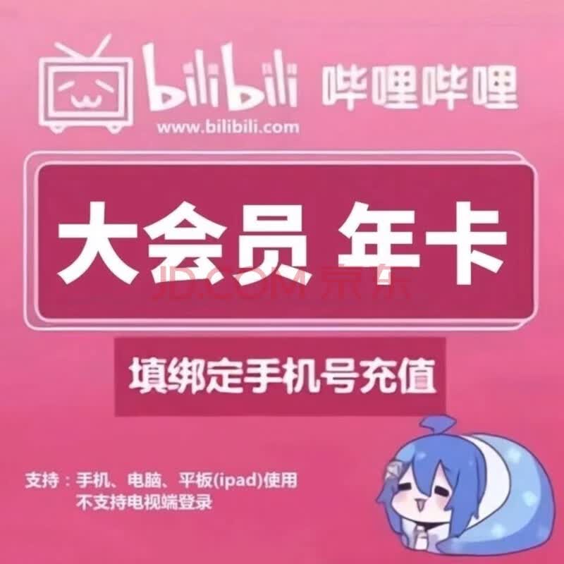 bilibili哔哩哔哩大会员12个月年卡 98元 - 线报酷