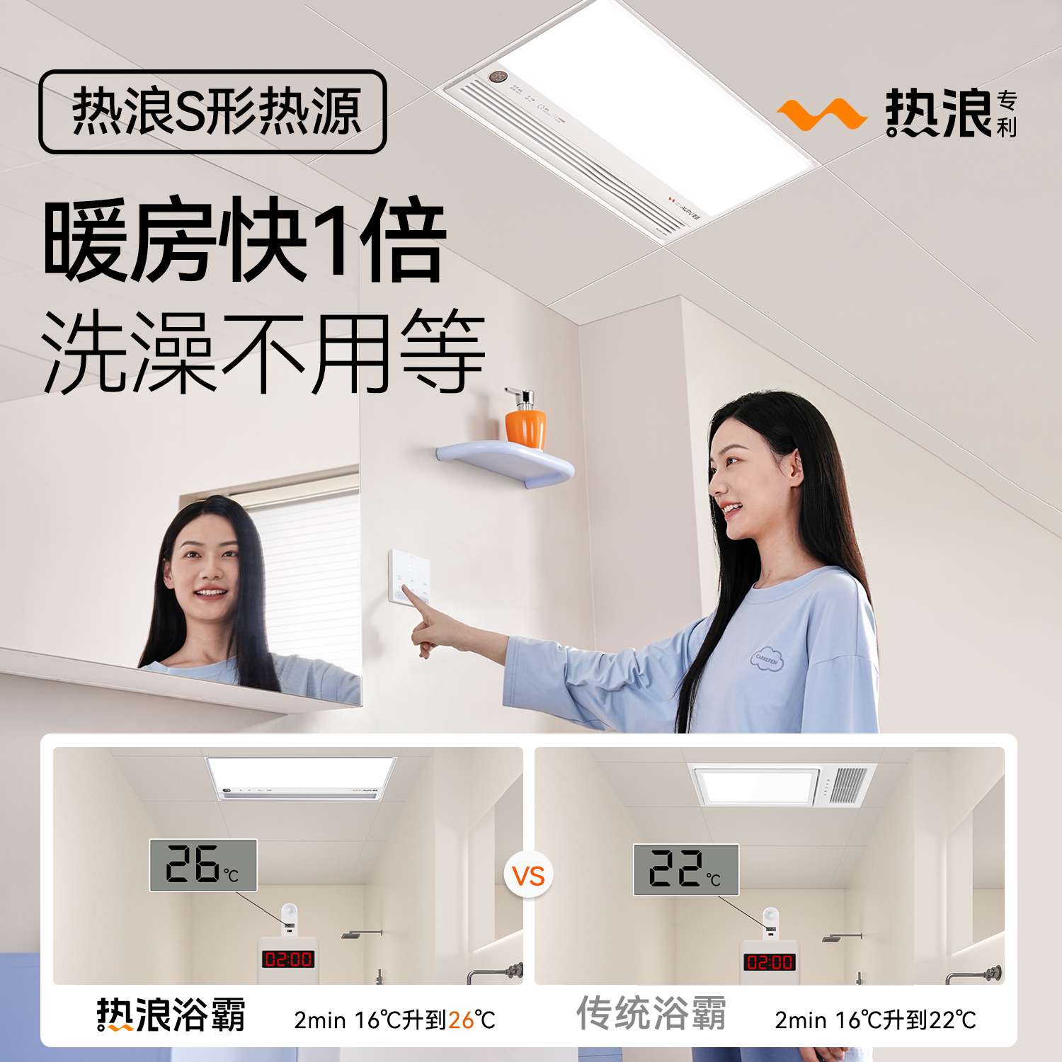 奥普卷云系列E365智能风暖浴霸套装 222.79元 - 86线报