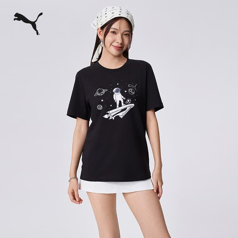 PUMA纯棉宽松短袖休闲T恤男女款情侣新款夏季运动上衣691854 49元 - 86线报