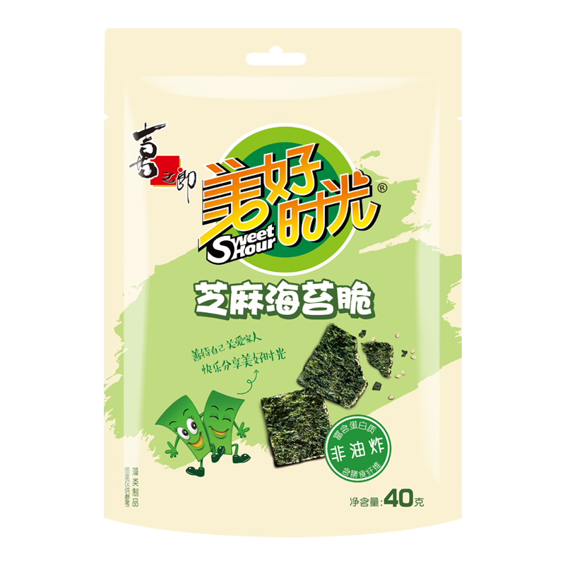 美好时光芝麻海苔脆40g*1袋夹心即食烤紫菜 5.9元 - 86线报 美好时光芝麻海苔脆40g*1袋夹心即食烤紫菜 5.9元 - 86线报